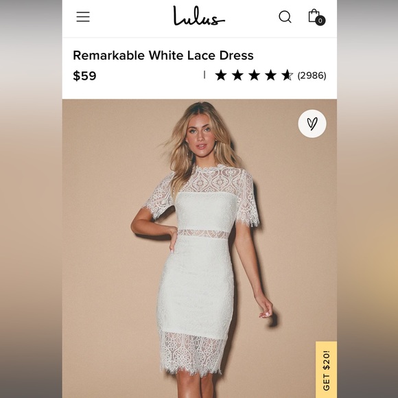 Lulu’s White Lace Dress - Picture 1 of 3